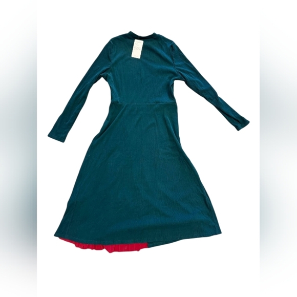 Pretty Garden NWT Green Ribbed Dress Long Sleeve Size XL - Picture 5 of 8